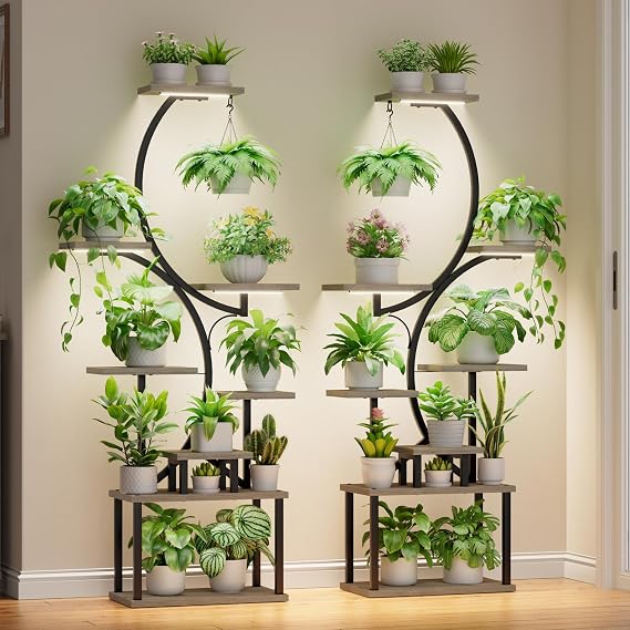 8-Tier Plant Stand Set with Grow Lights