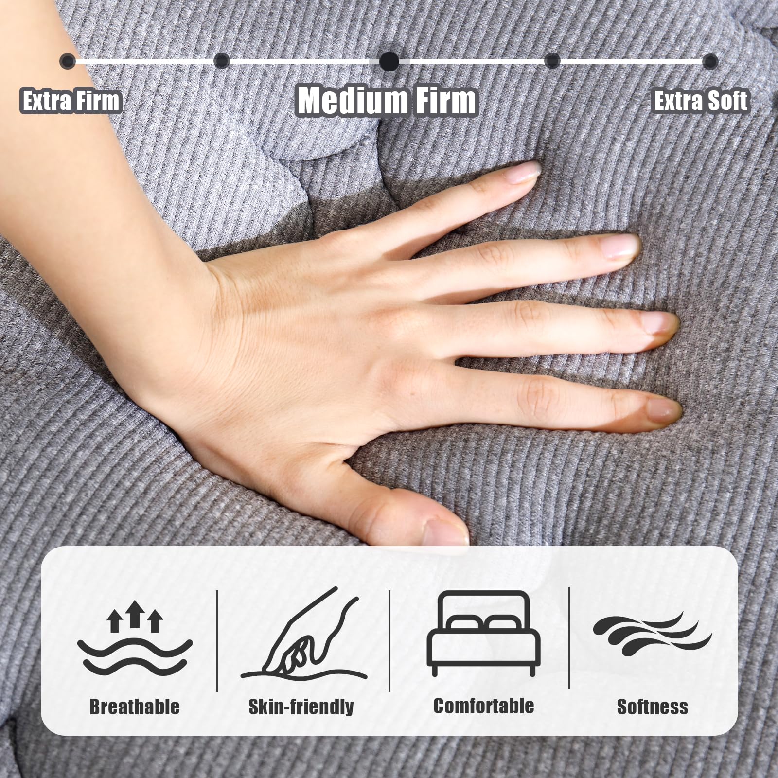 Vantto Queen Mattresses, 14 Inch Queen Size Hybrid Memory Foam Mattress with Upgrade Pocket Springs, Pressure Relief, Breathable Comfort and Durable, CertiPUR-US Certified, Medium Firm
