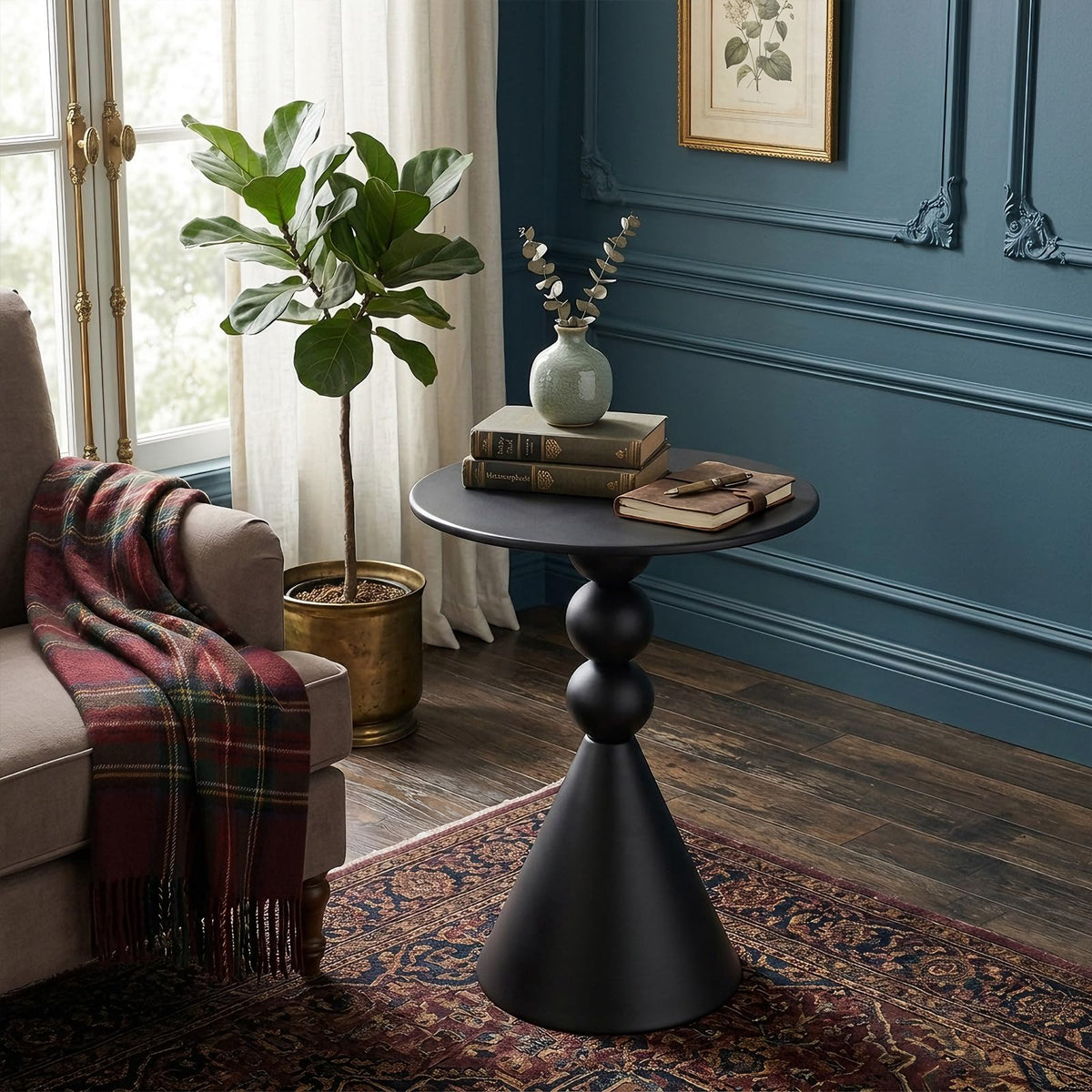 Round Metal Pedestal Drink Table