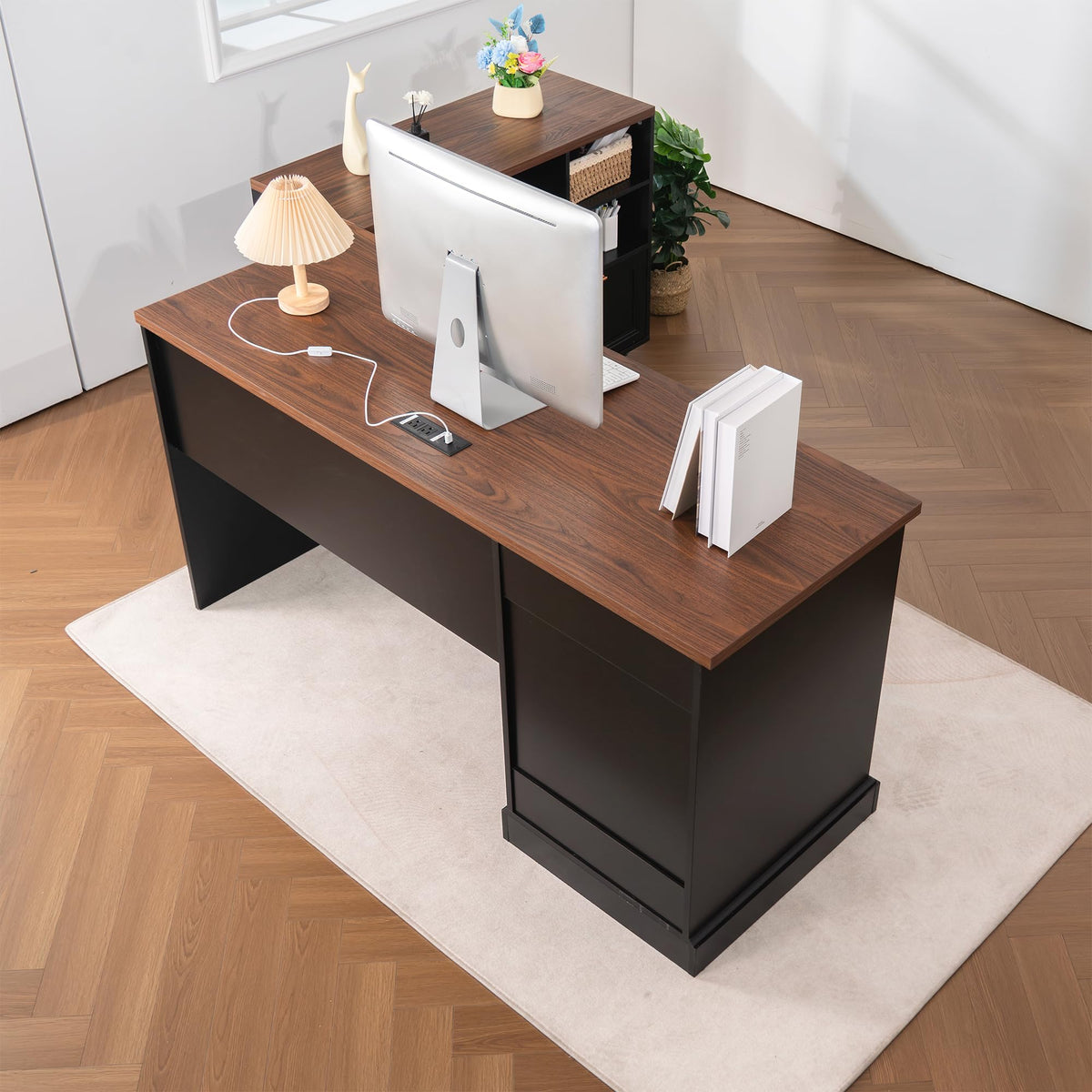 Executive Desk with Mobile File Cabinet