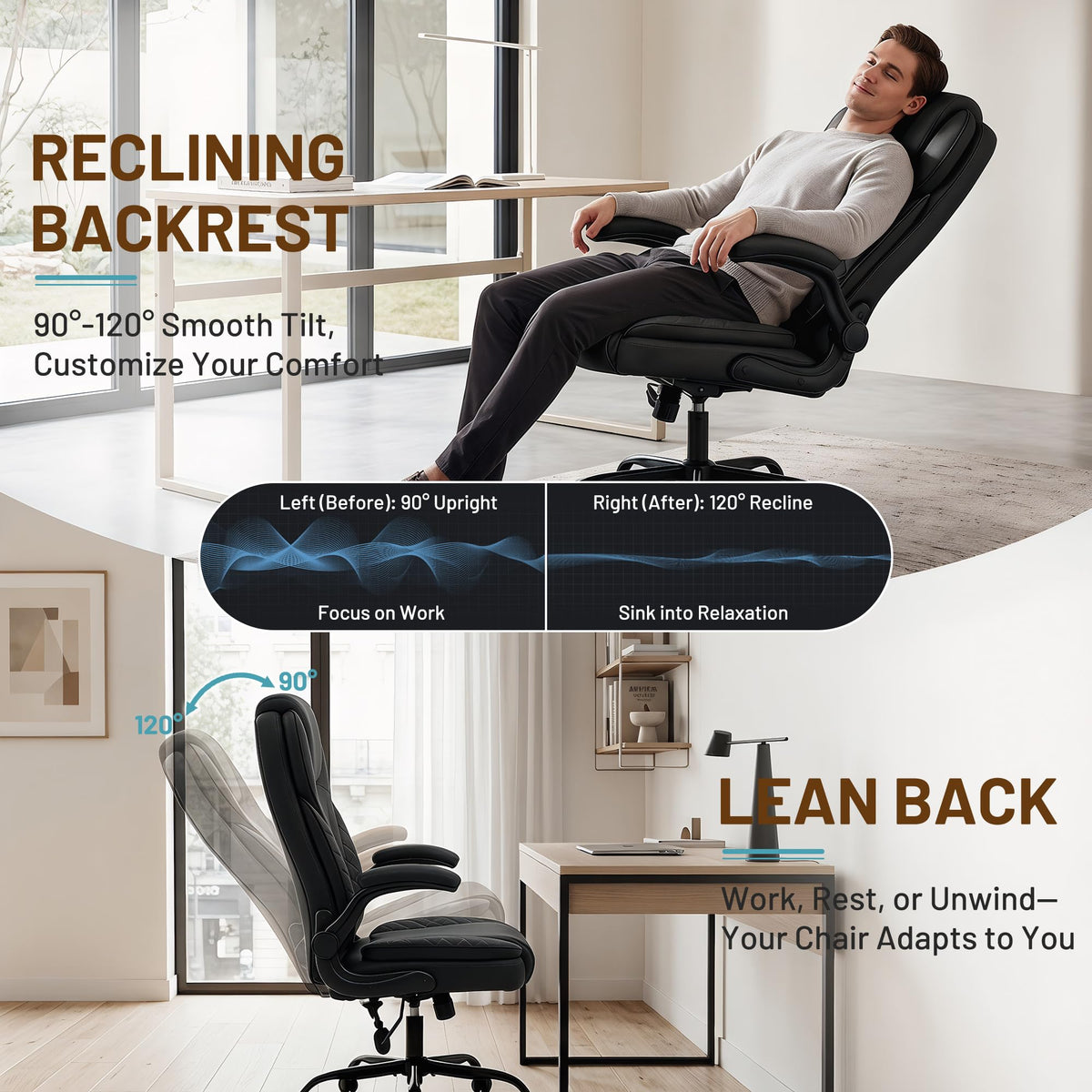 Office Chair with Inflatable Lumbar Support