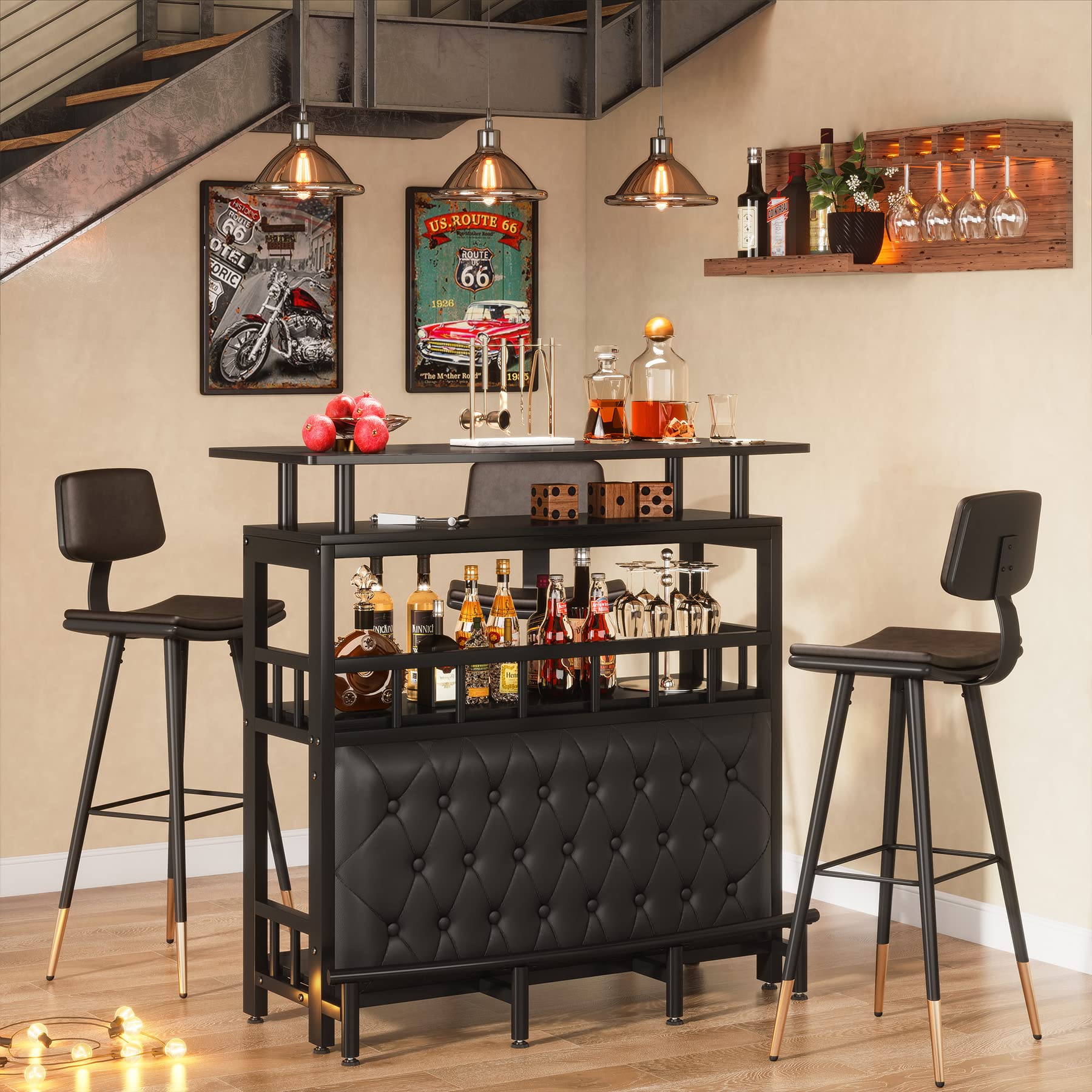 44-Inch Bar Height Table with Storage