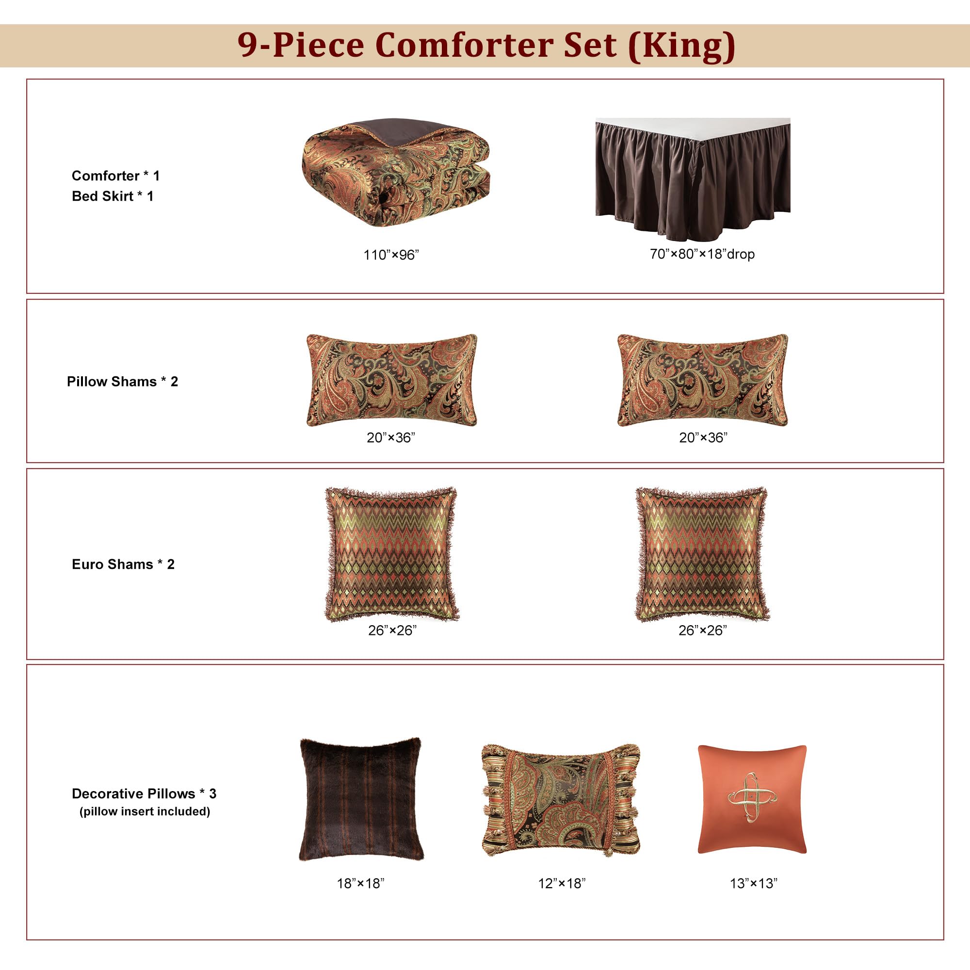 9-Piece Jacquard Comforter Set