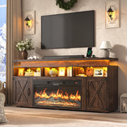70" Fireplace TV Stand with Electric Fireplace & Storage