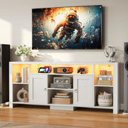 TV Stand with LED Lights & Power Outlet