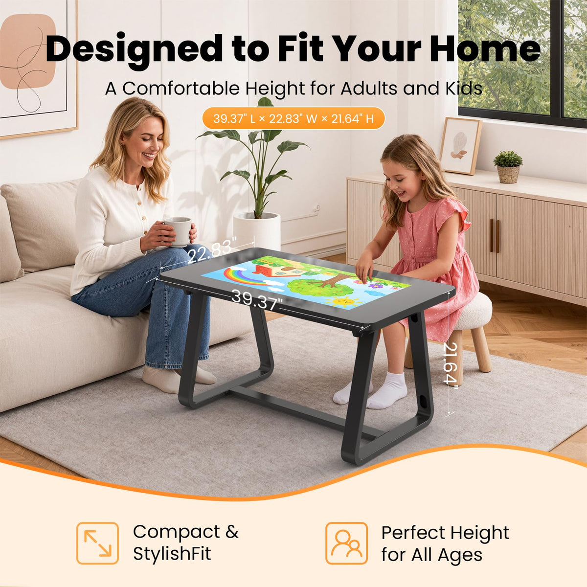 KEVZEZY 32-Inch Game Table, Touchscreen Board Game Table for Entertainment