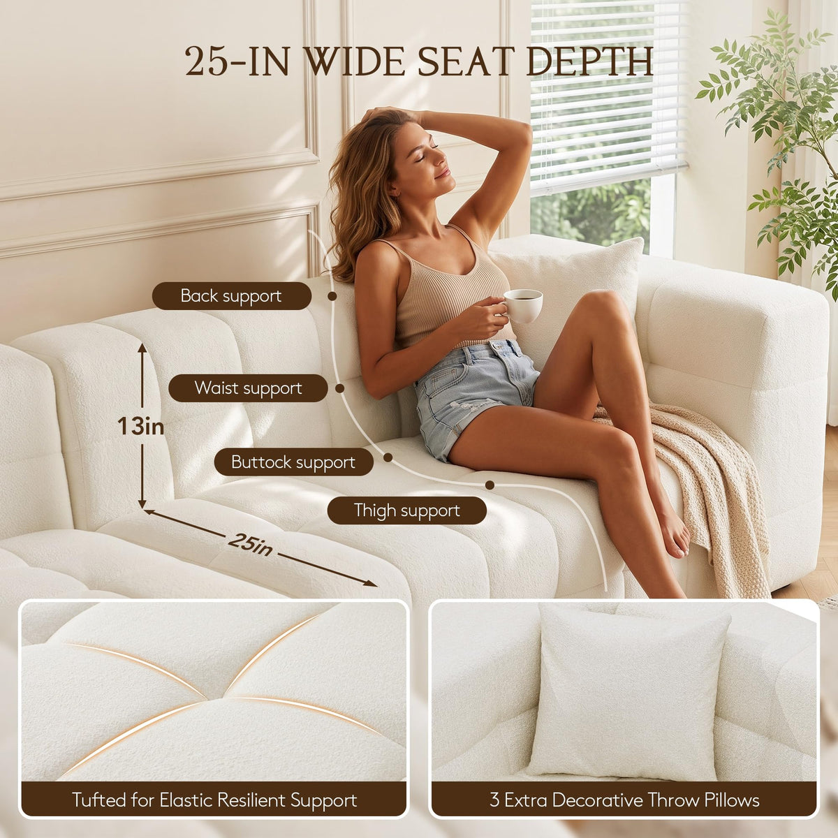 Chenille Modular Sectional Sofa with Chaise