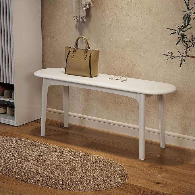 Solid Wood Dining & Entryway Bench with Rounded Corners