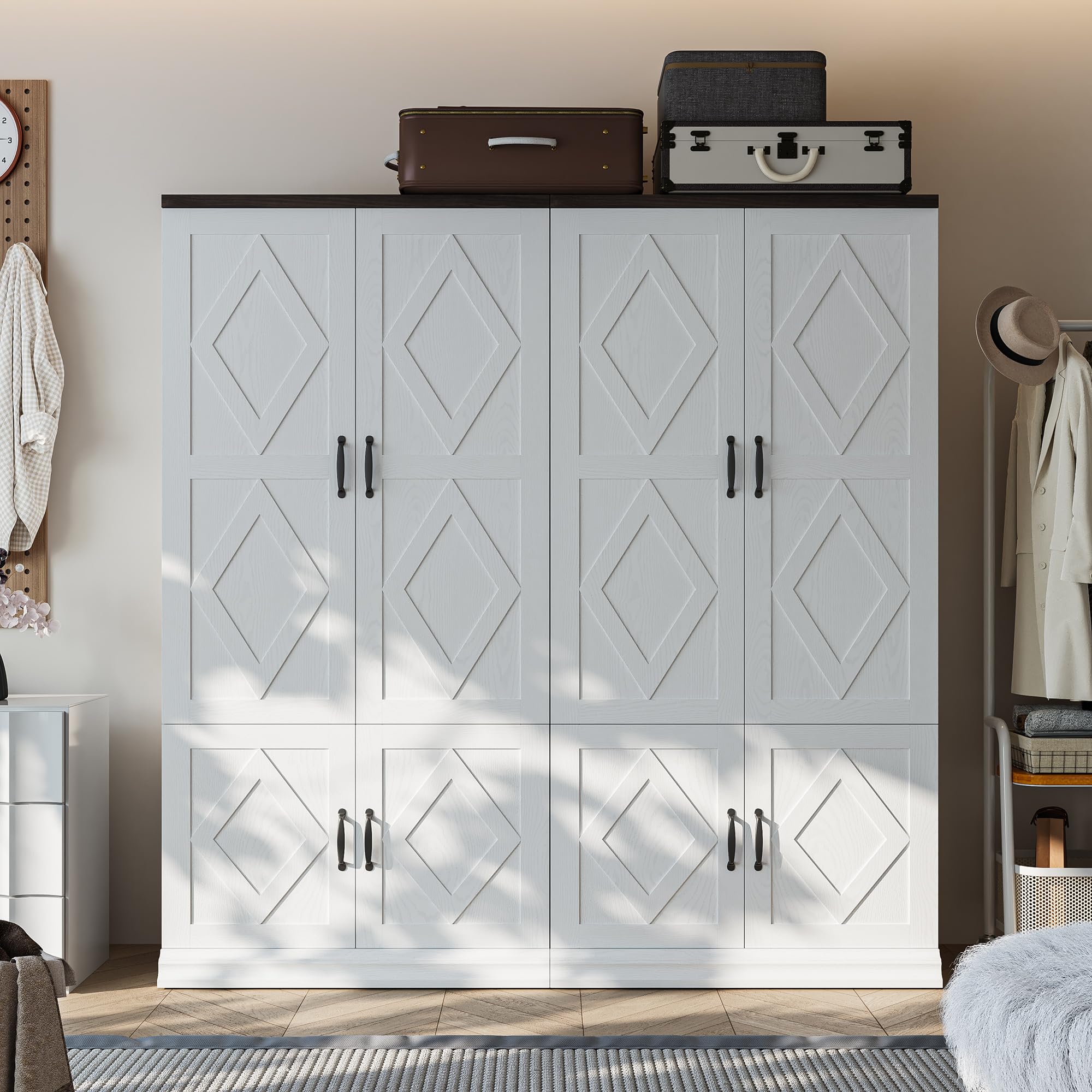 Wardrobe Closet with Doors & 5 Shelves