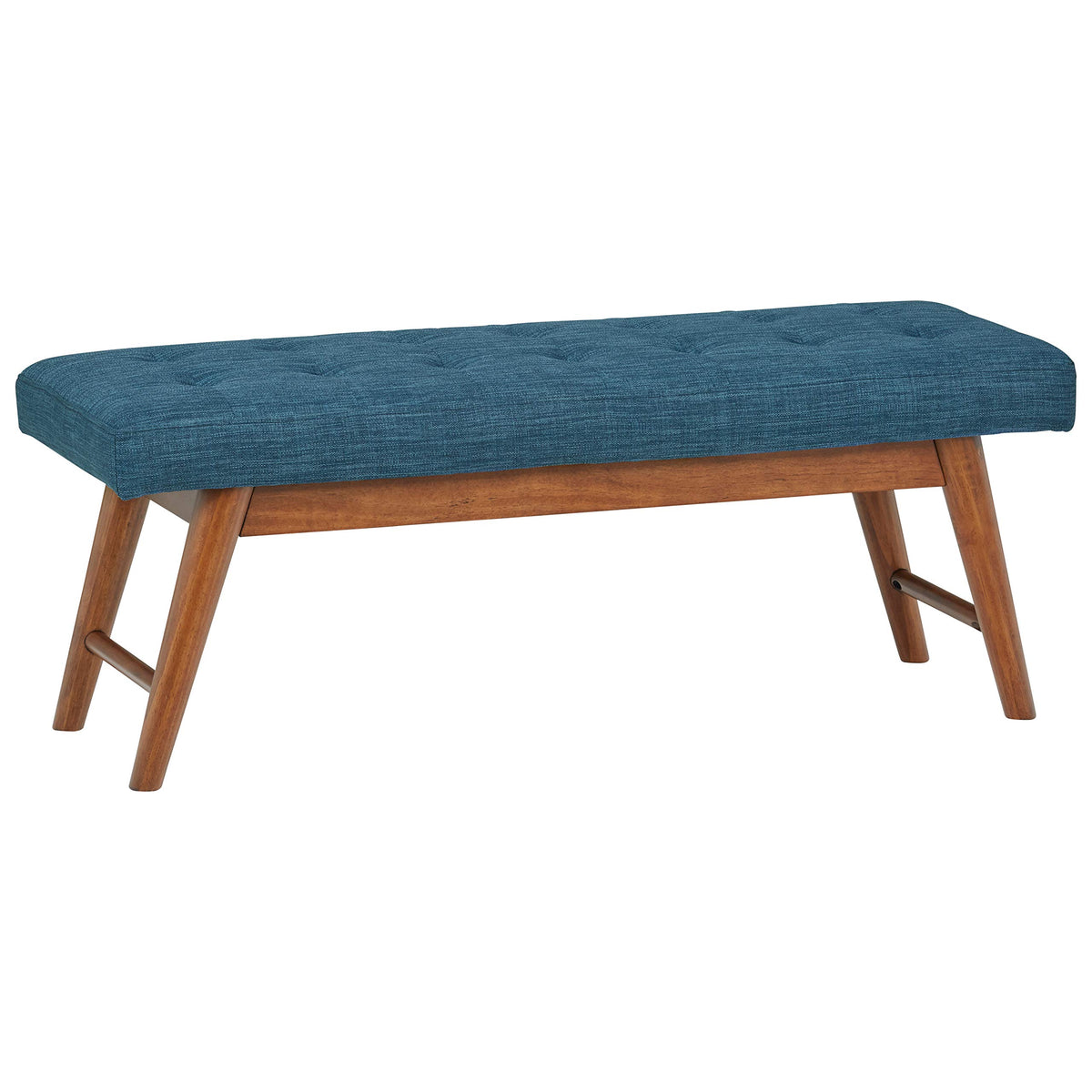Blue X-Frame Ottoman