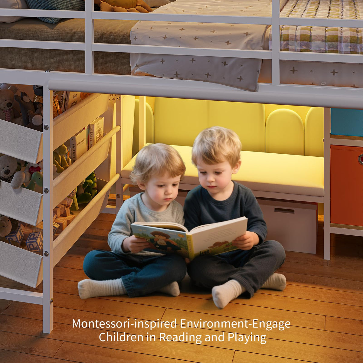 Twin Low Loft Bed with Storage