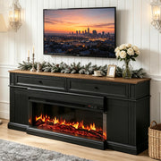 63" Farmhouse Electric Fireplace TV Stand