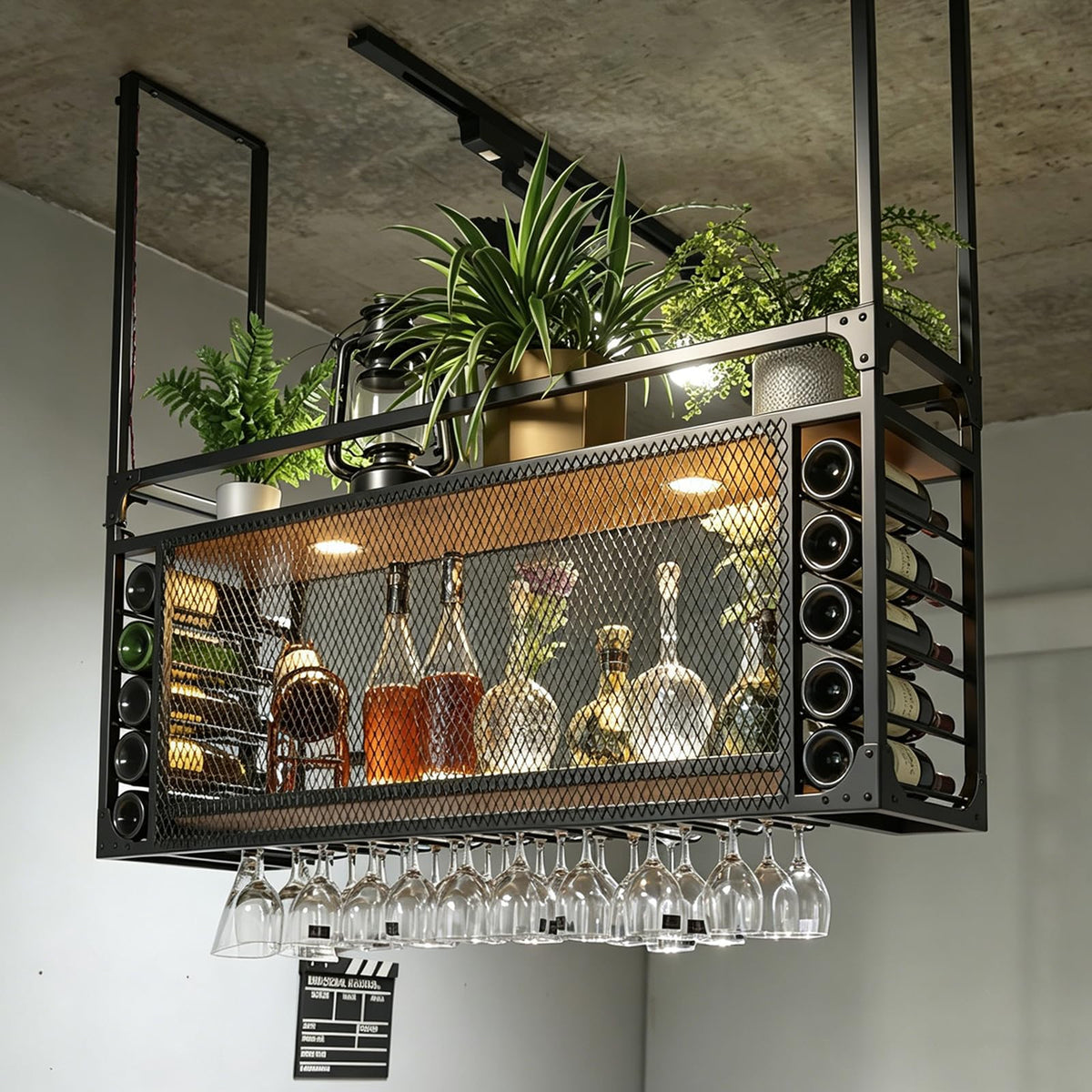 Wall-Mounted Iron Wine Rack