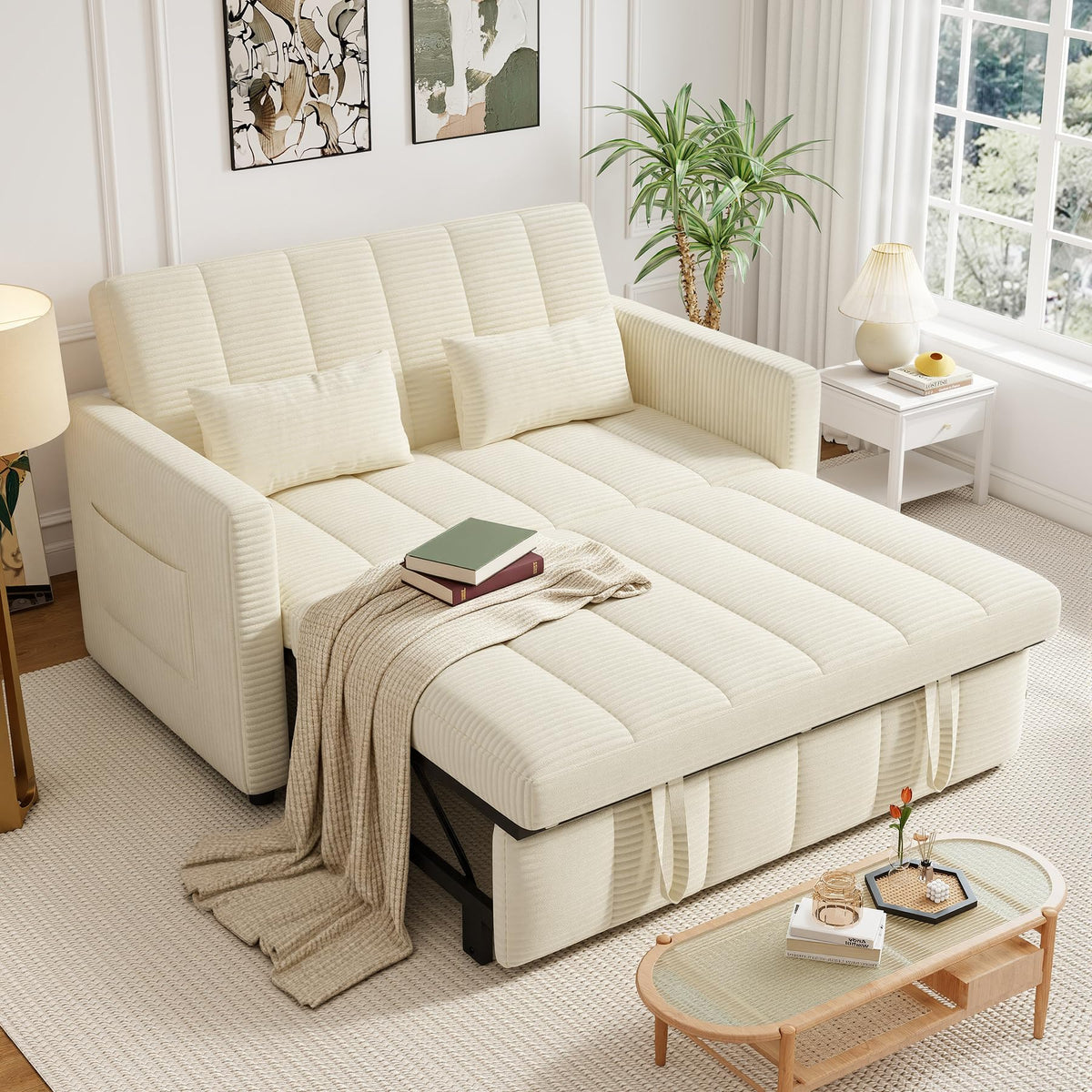 3-in-1 Convertible Loveseat Sofa Bed