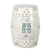 Chinoiserie Ceramic Drum Garden Stool – Double Happiness