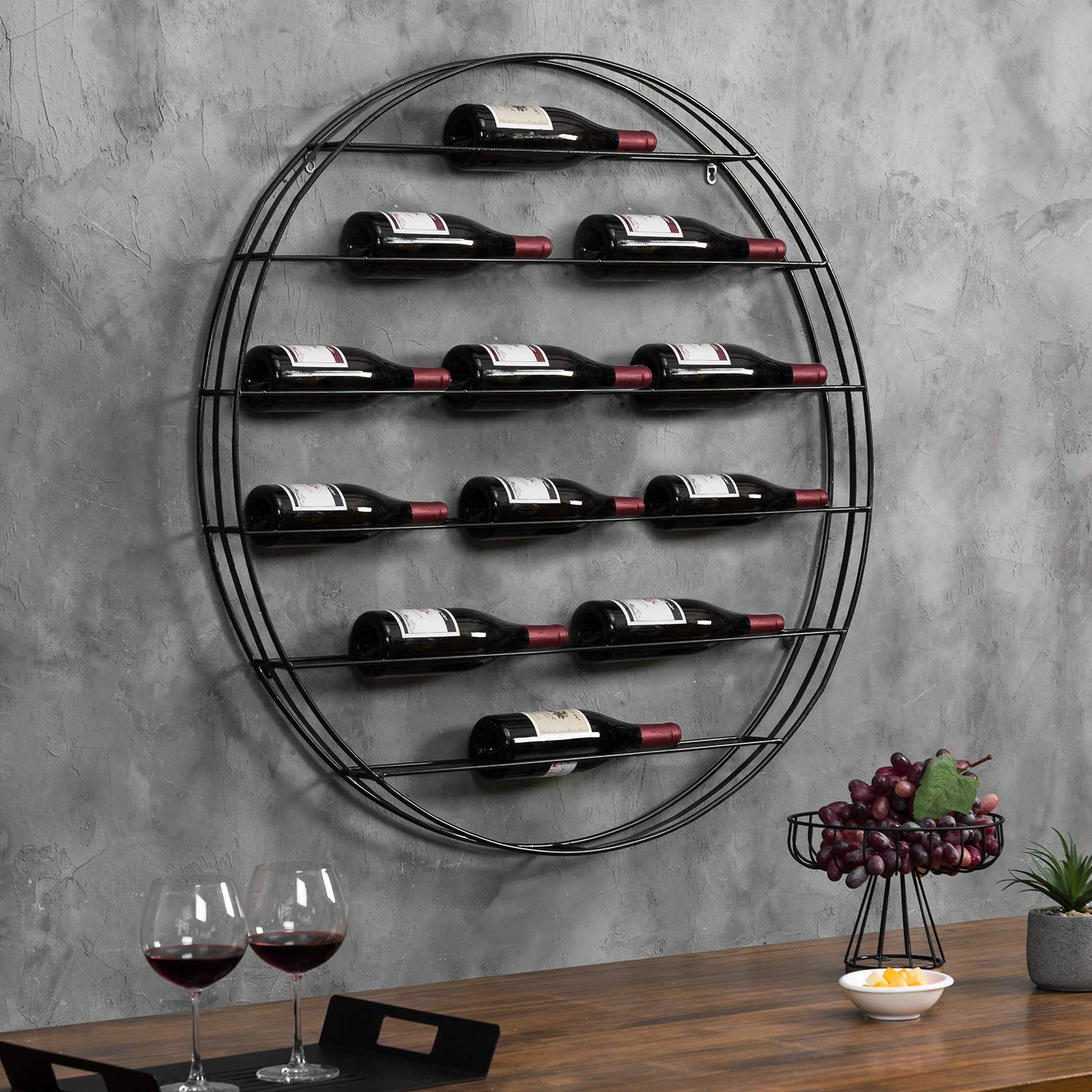 Wall Mounted Wine Rack, 12-Bottle 6-Tier
