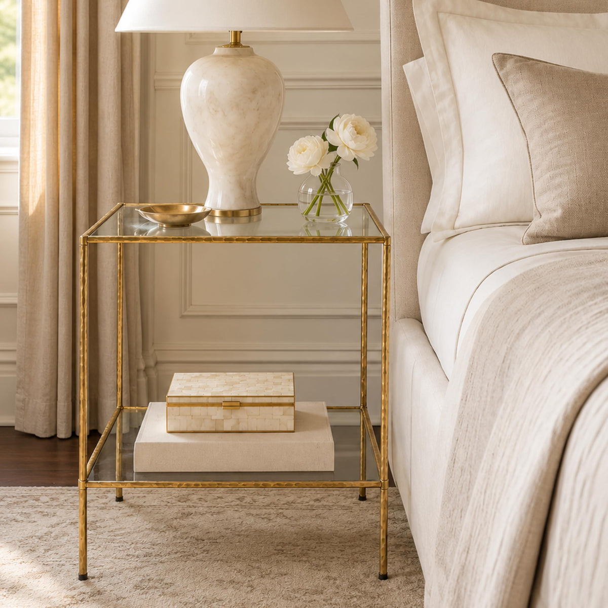 Gold Glass Side Table