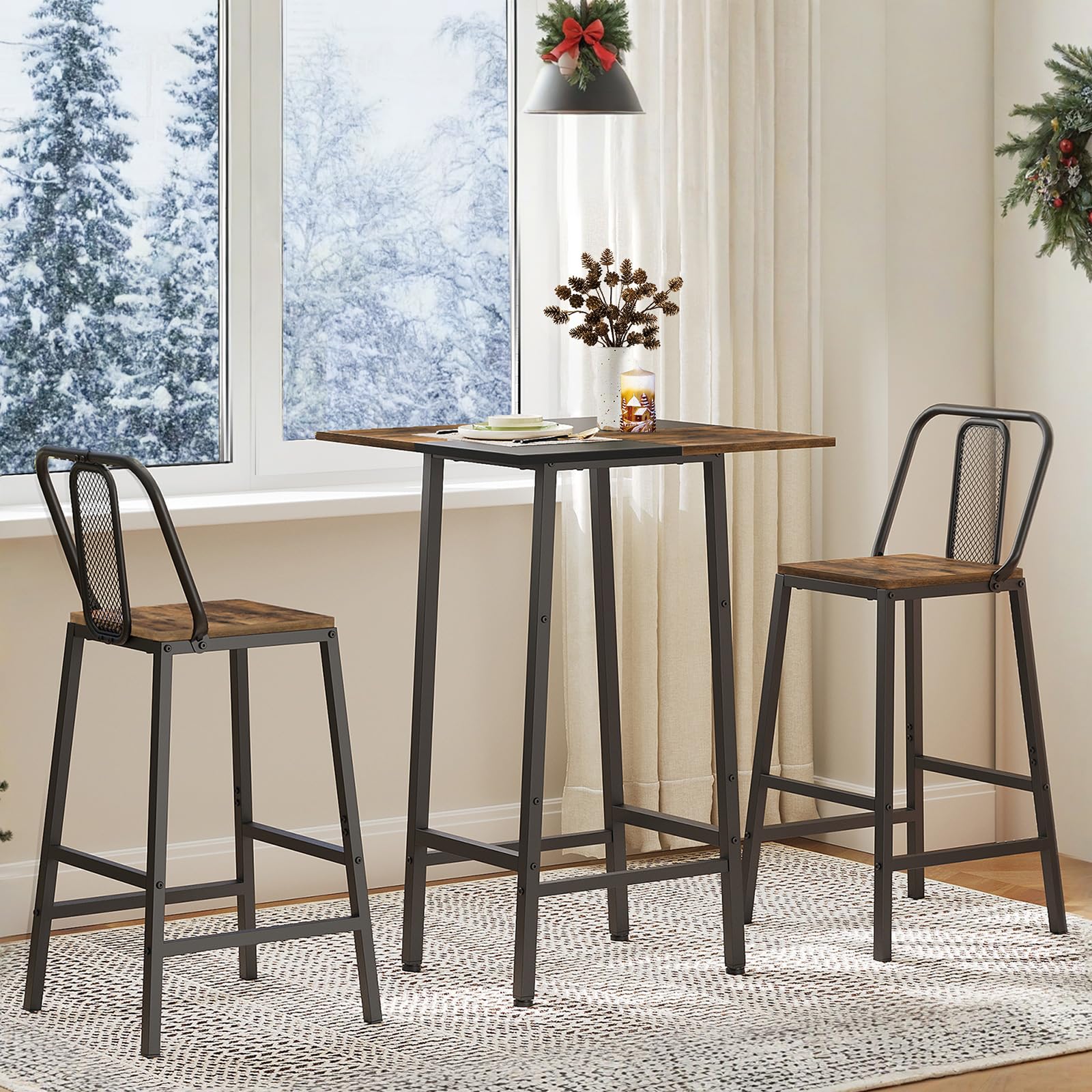 Square Bar Table with Footrest