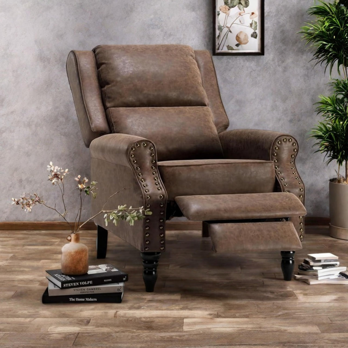 Faux Leather Pushback Recliner