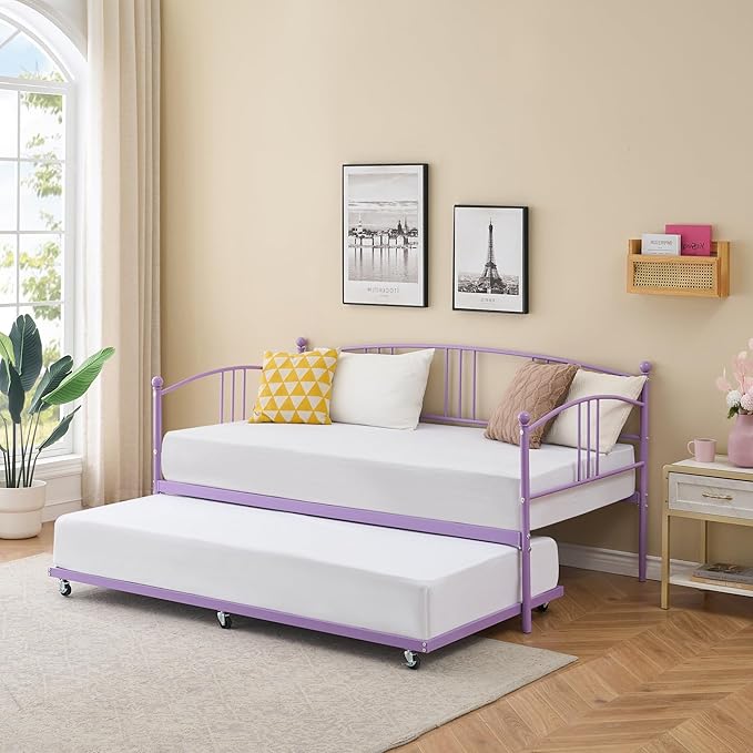 Twin Metal Daybed with Pop-Up Trundle