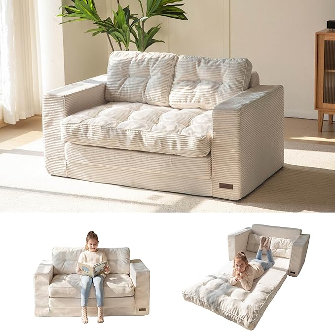 Convertible Sofa Bed with Pillows