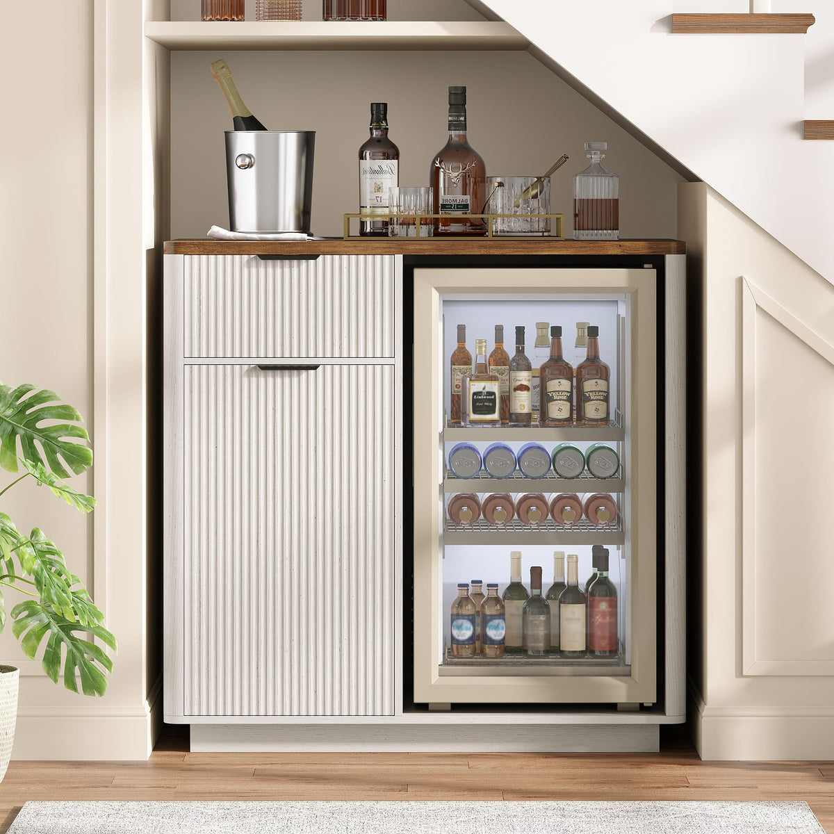 Fluted Coffee Bar Cabinet