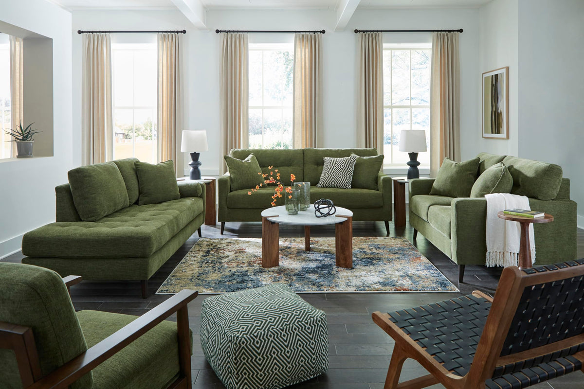 Olive Green Tufted Corner Chaise