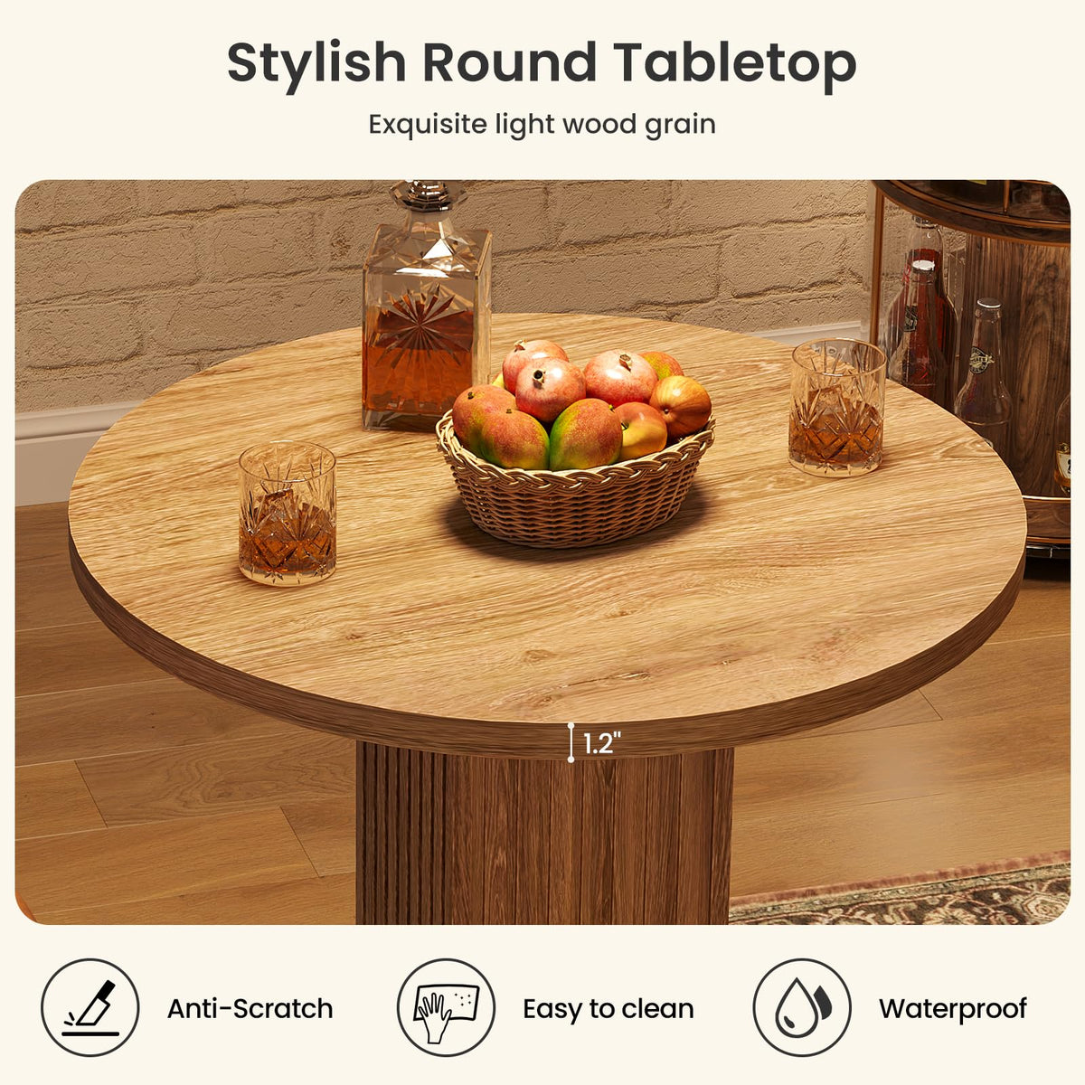 Round Wooden Bar Table