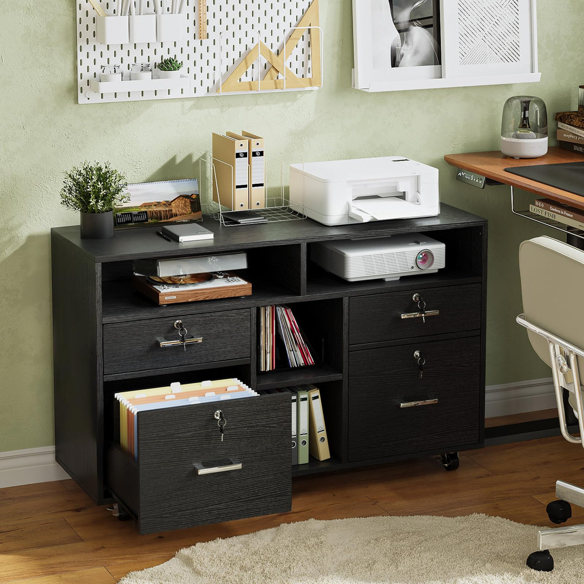 4-Drawer Mobile File Cabinet