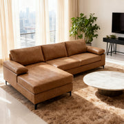 Faux Leather Reversible Chaise Sofa