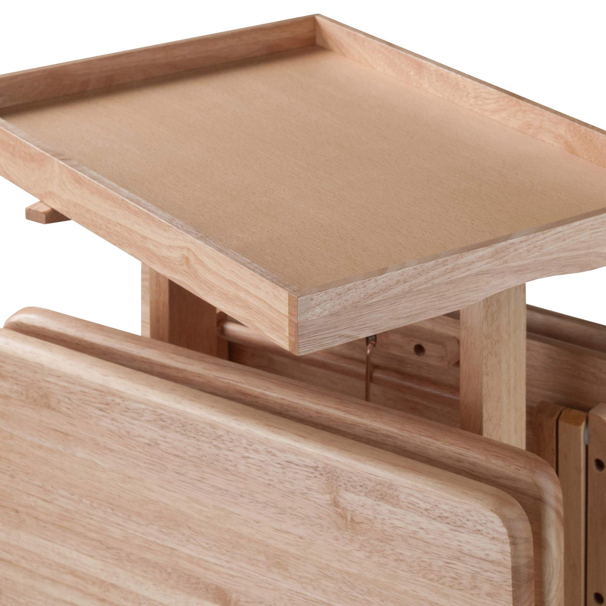 Winsome Isabelle Set of 4 Foldable Snack Tables with Storage Rack