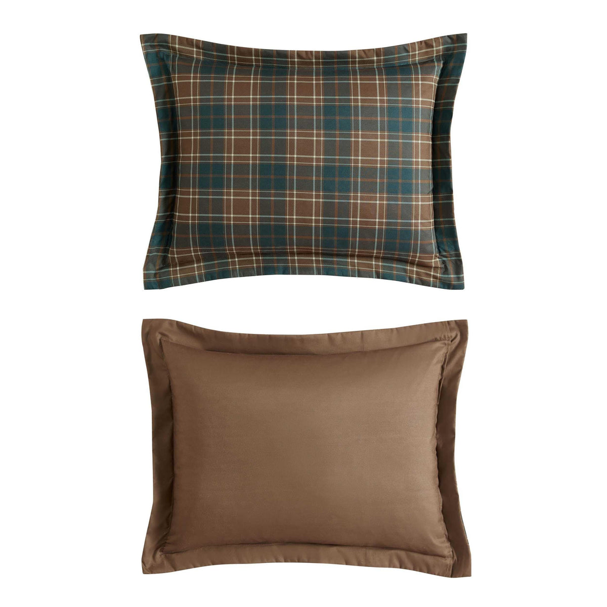 Brown Plaid Full/Queen Comforter Set