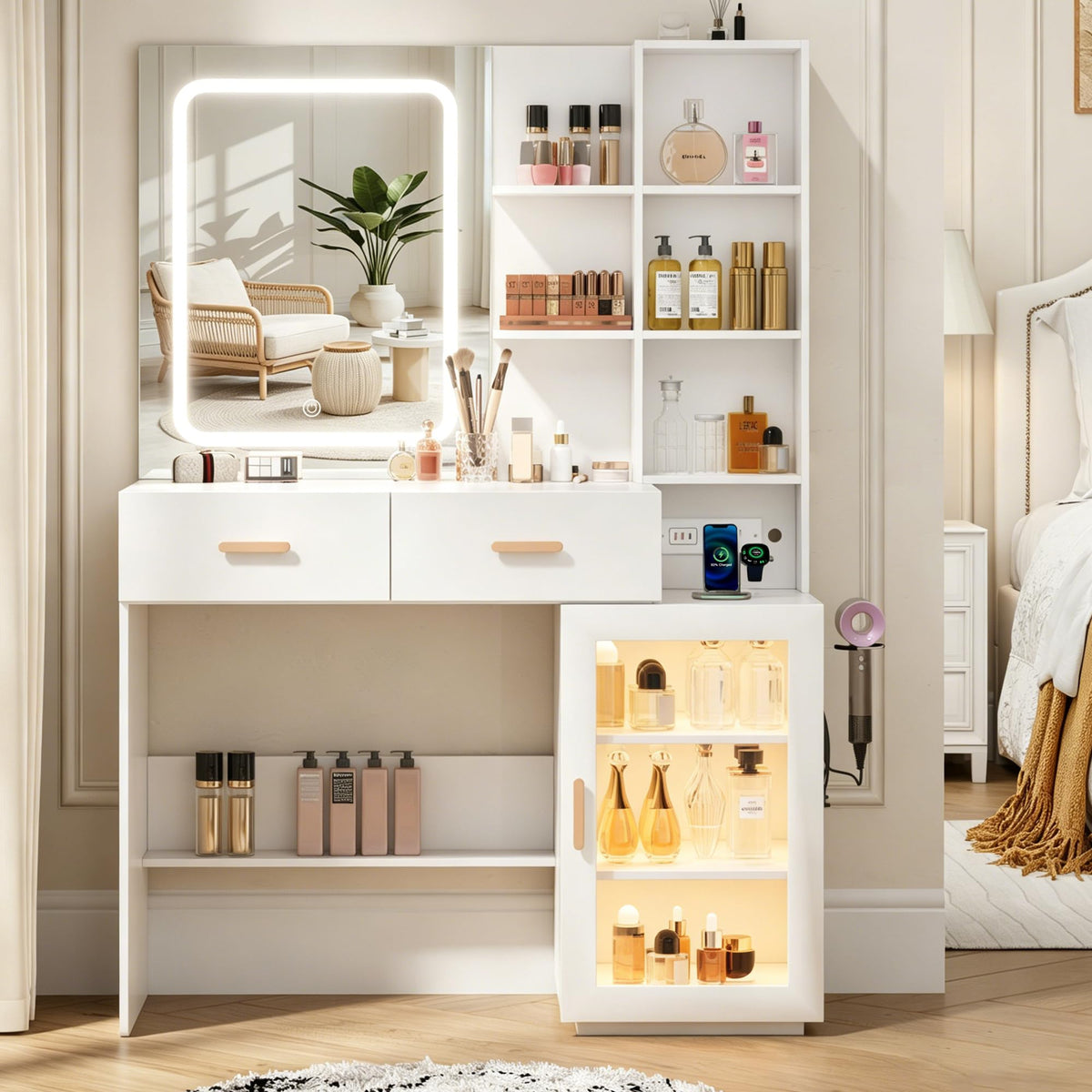 White LED Makeup Vanity Set