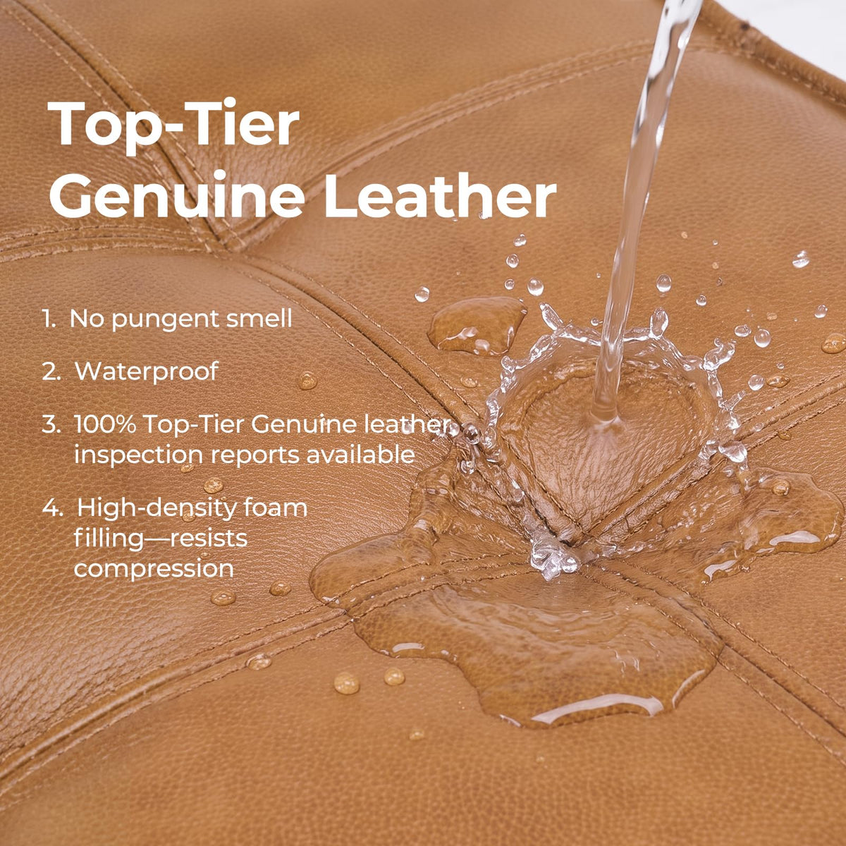 Square Leather Ottoman