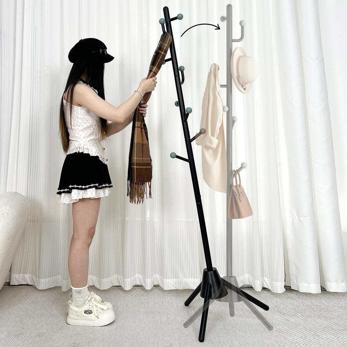 Adjustable Metal Coat Rack