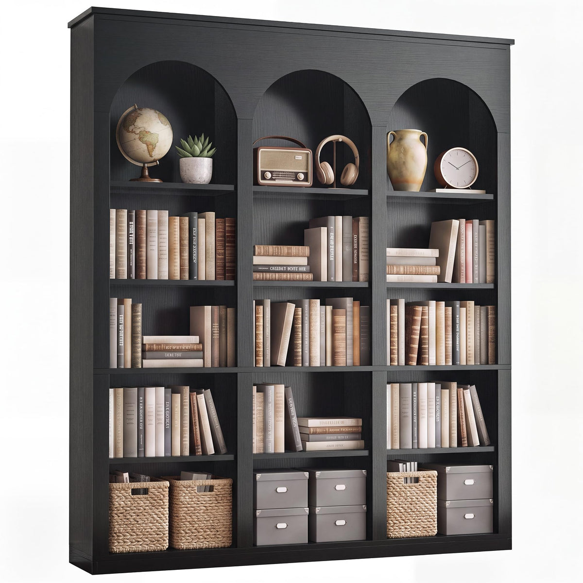 Triple Arched 5-Tier Bookcase