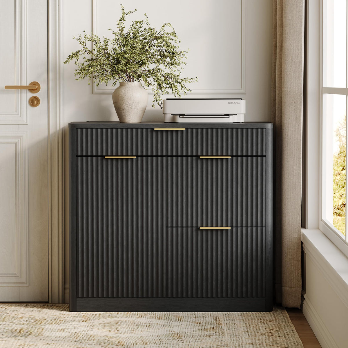 3-Drawer Filing Cabinet with Power Outlets