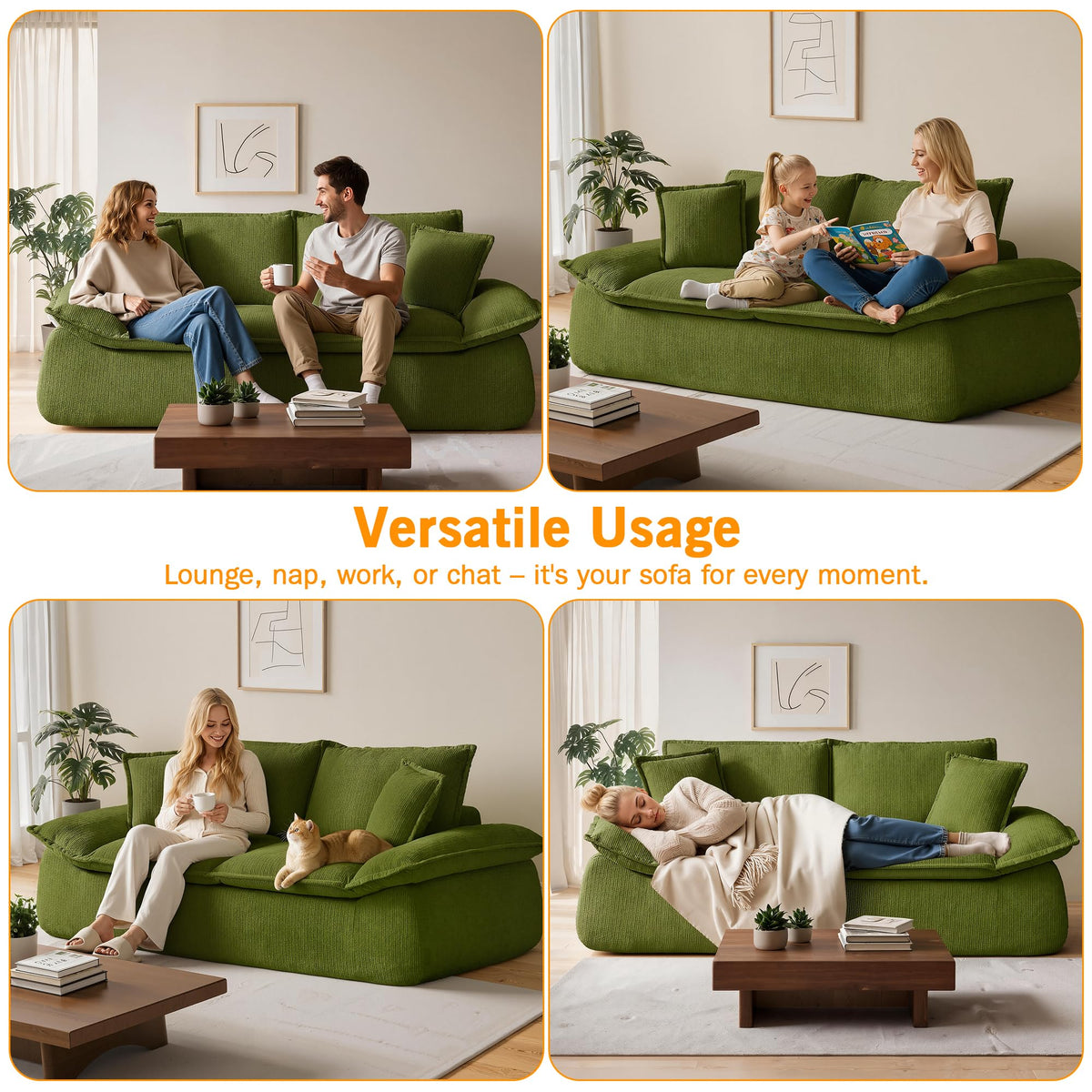 Chenille Boneless Loveseat