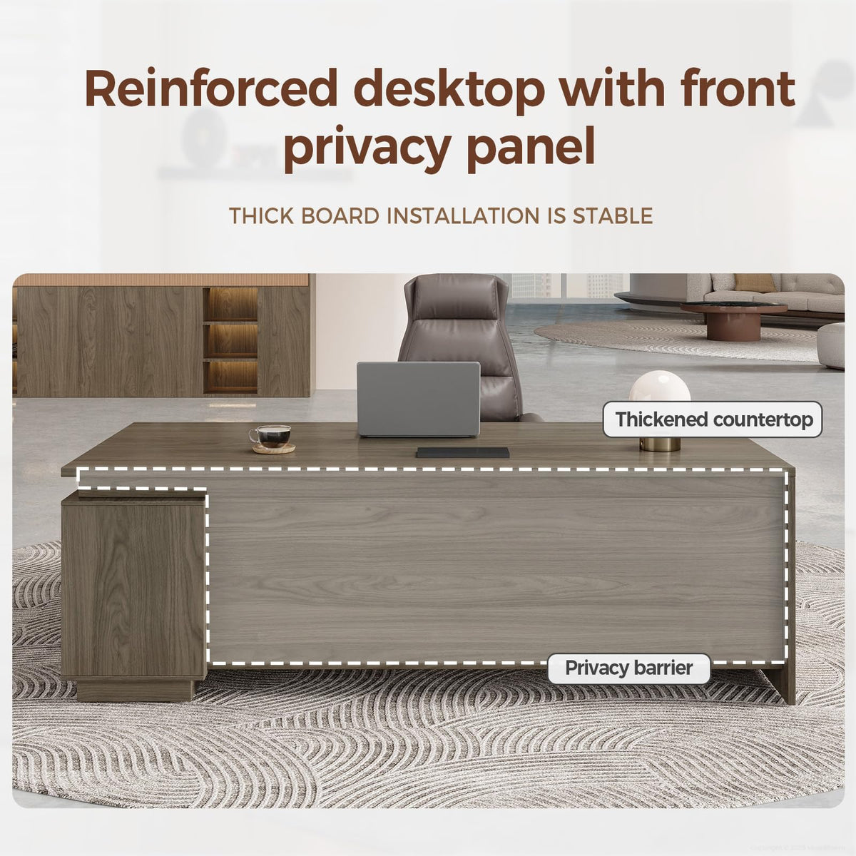 Reversible L-Shaped Executive Desk