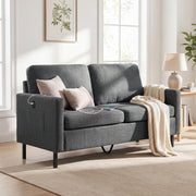 Compact Linen-Cotton Loveseat