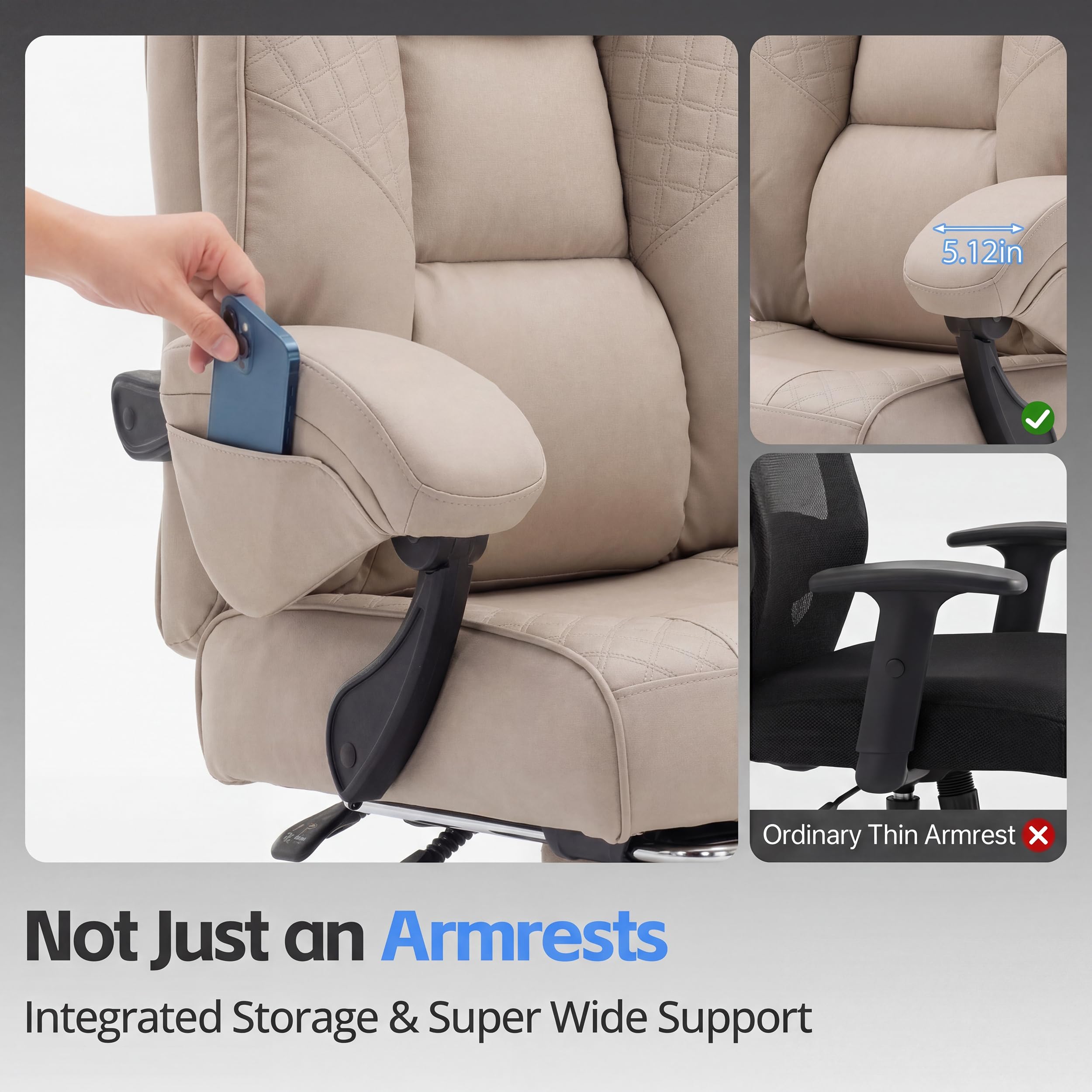 Big & Tall Gaming Office Chair with Footrest & Lumbar Support