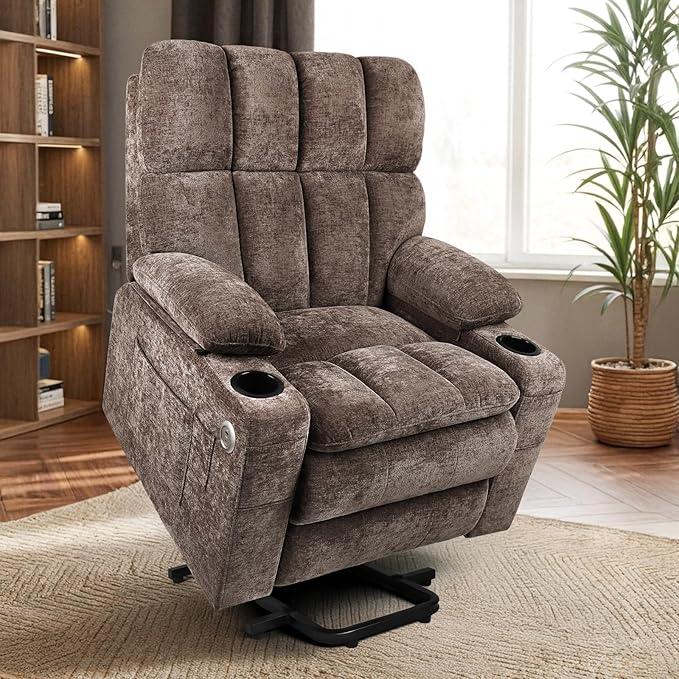 Power Recliner Chair with Wide Seat, USB & Type-C Charging, Dual Remotes