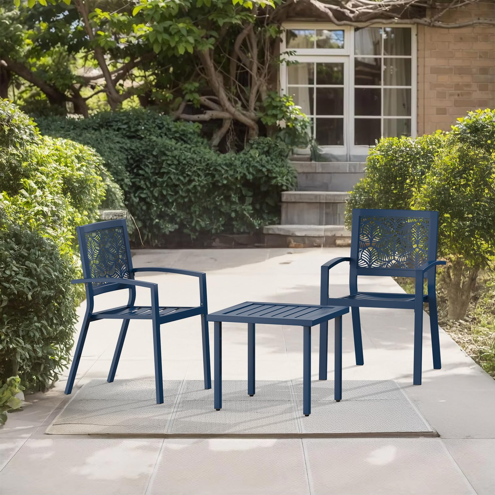 3-Piece Patio Bistro Set with 2 Chairs & Table