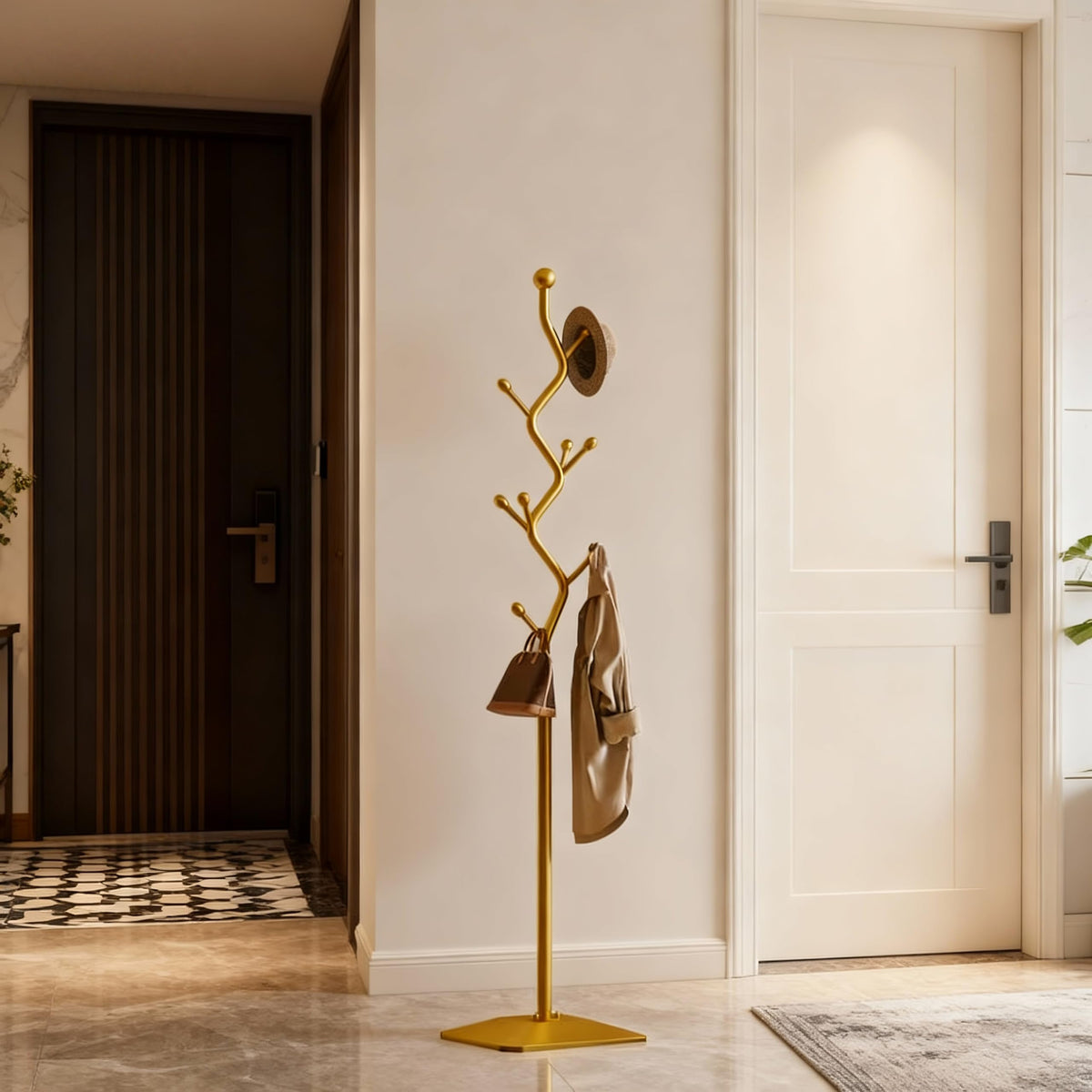 8-Hook Metal Freestanding Coat Rack