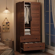 Armoire Wardrobe with 2 Drawers & Adjustable Shelves