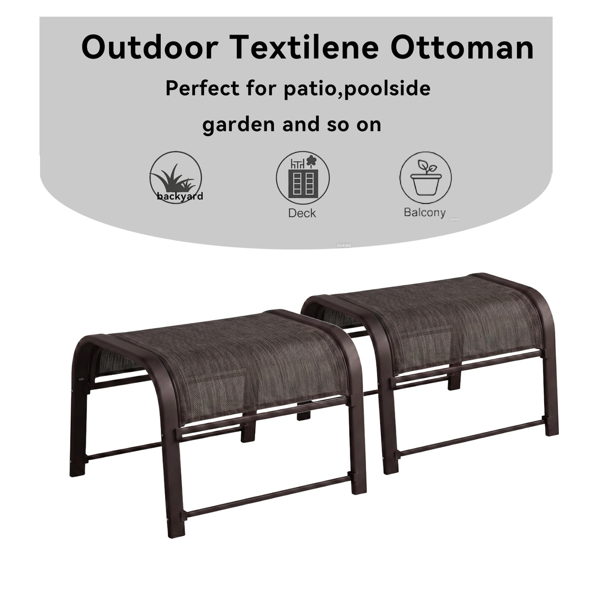 Stackable Patio Ottomans, Set of 2