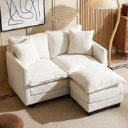 Chenille Cloud Loveseat with Deep Seat, 2 Pillows & Optional Ottoman