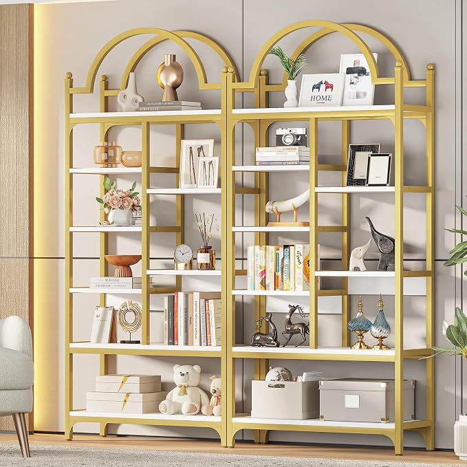 Arched 8-Shelf Bookcase