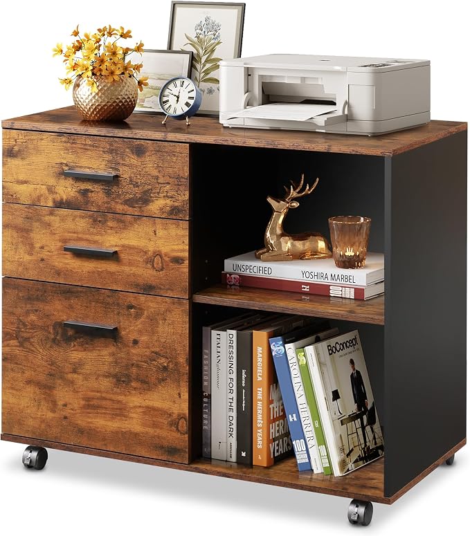 3-Drawer Mobile File Cabinet
