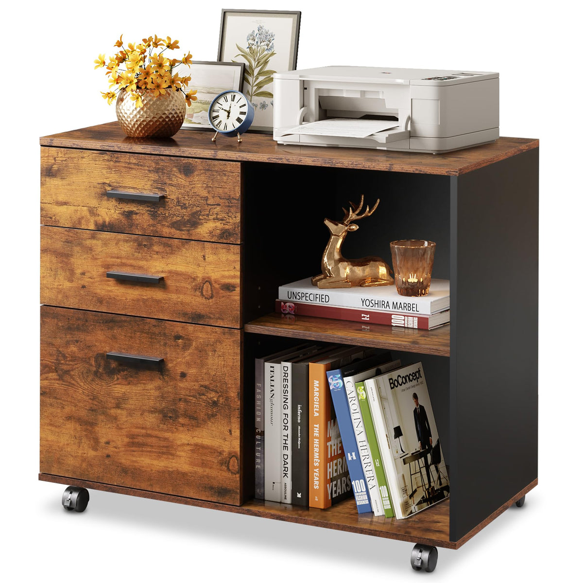 3-Drawer Mobile File Cabinet